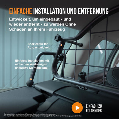 Ensemble grille de séparation et séparateur pour chiens VW Tiguan (2016-2024)