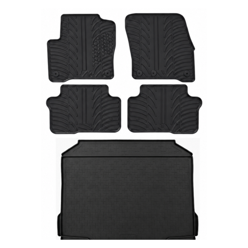 Pack tapis de coffre et tapis auto en caoutchouc pour Skoda Yeti (2013-2017)