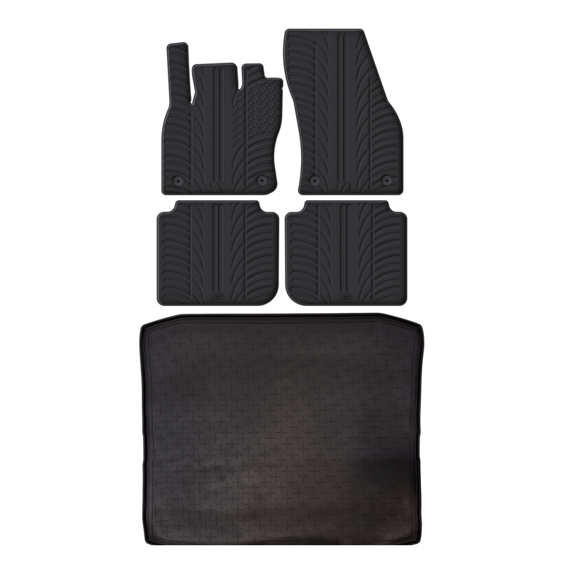 Pack tapis de coffre et tapis auto en caoutchouc pour Skoda Kodiaq (2016-2024)