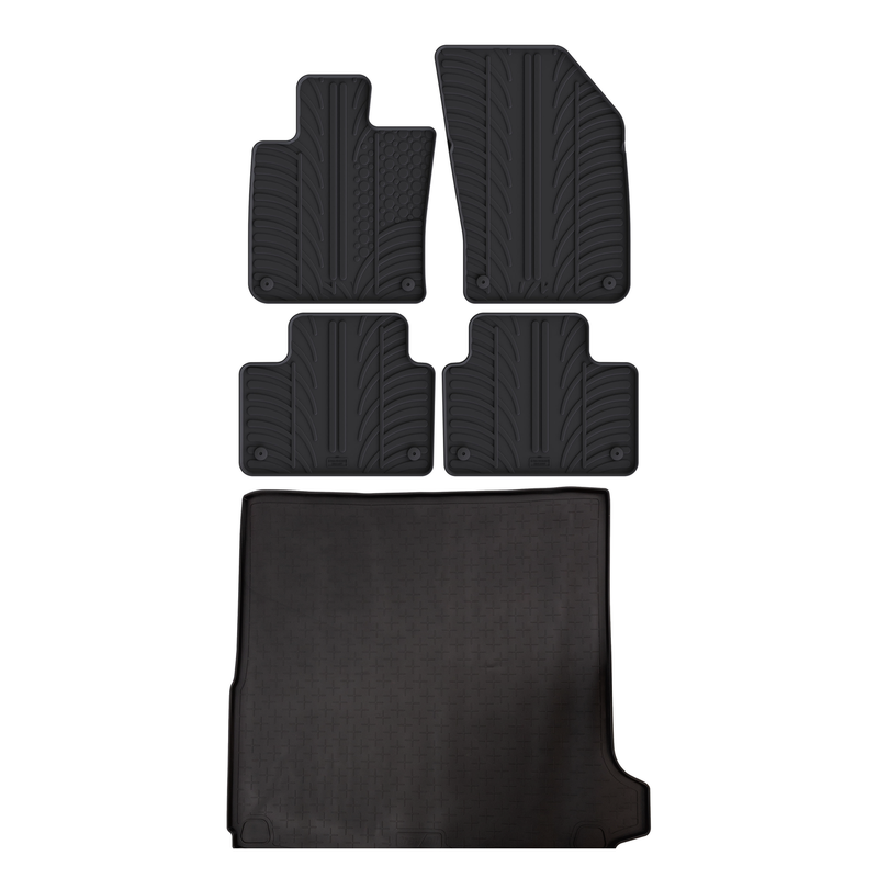 Pack tapis de coffre et tapis auto en caoutchouc pour Volvo V60 (2018-)