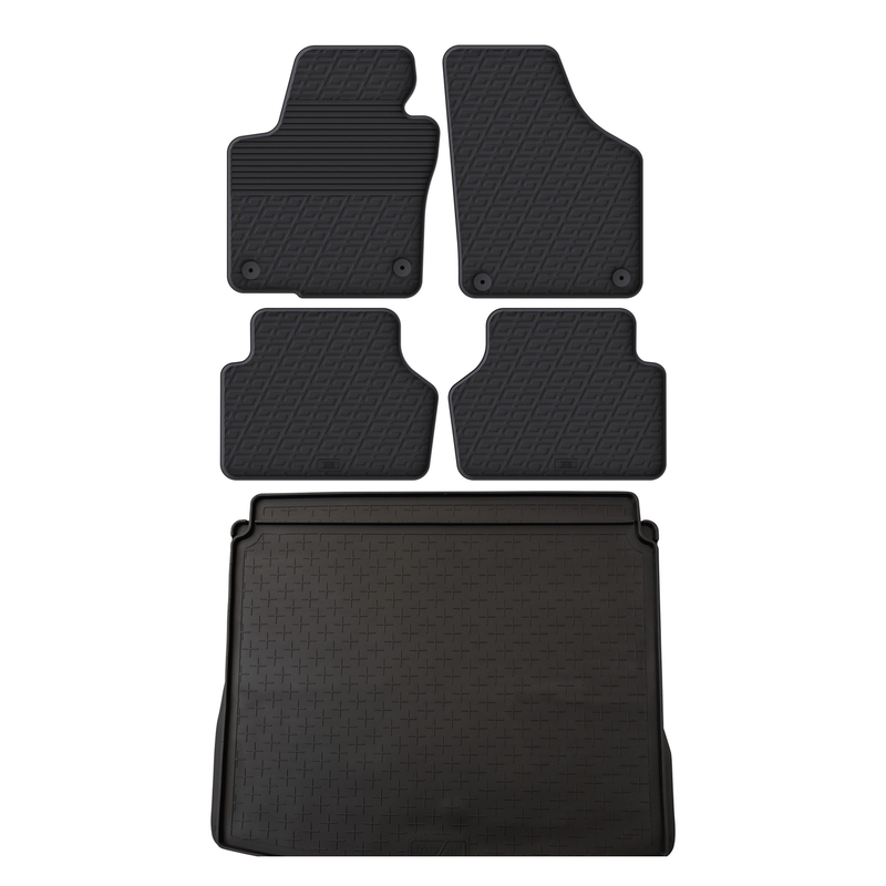 Pack tapis de coffre et tapis auto en caoutchouc pour VW Tiguan (2008-2016)