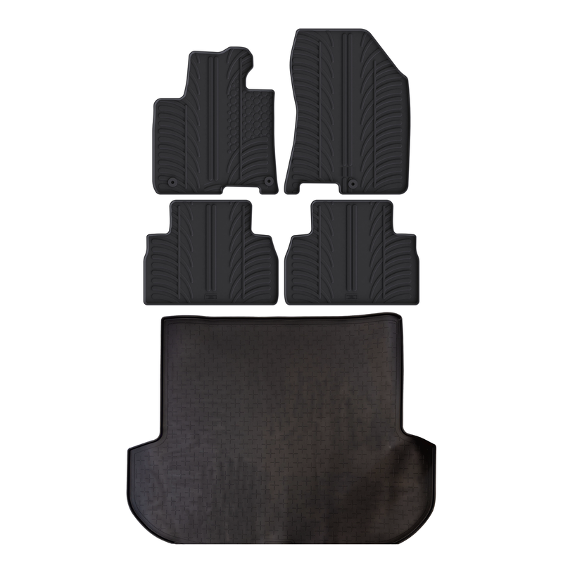 Pack tapis de coffre et tapis auto en caoutchouc pour Hyundai Santa Fe (2018-2021)