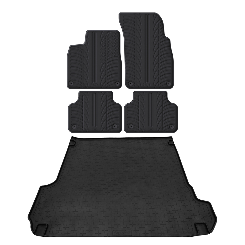Pack tapis de coffre et tapis auto en caoutchouc pour Audi Q7 (2015-2026)